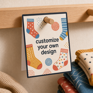Customizable Folded Header <b>Card</b> With Hanging Hole Art Paper Rectangle Four Color Printing For Gift Craft Packaging - Product Image 1