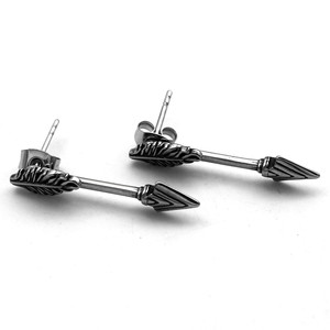 Pendientes de flecha yunnique, diseño de hoja de acero de titanio, joyería de moda para hombres y mujeres - Product Image 4