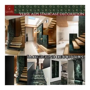 Escalera de Mármol Verde Alpi GOLDKING, Escaleras de Piedra Natural de Lujo con Vetas Dramáticas para Arquitectura de Alta Gama - Product Image 1