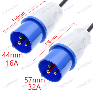 IEC 60309 332p6/316p6 đến ổ cắm <span class=keywords><strong>Schuko</strong></span> cee7/7, kết nối phích cắm <span class=keywords><strong>Schuko</strong></span> với dây nguồn đựng 332c6/316c6, IP44,1M - Product Image 3