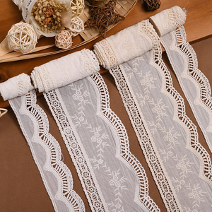 <span class=keywords><strong>Blanc</strong></span> brodé 3d fleur 100% coton robe de mariée voiles dentelle <span class=keywords><strong>tissu</strong></span> suisse couture dentelle garniture pour nappe - Product Image 1