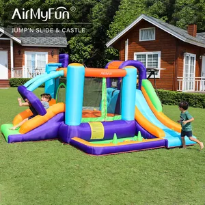 Airmyfun castelo inflável, combo de pular inflável para o verão, salto, água, jogo ao ar livre