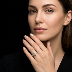 Bague de fiançailles en diamant marquise plaquée or 0,84 carat, bague de mariage de luxe bicolore, bijoux pour femmes, anniversaire - Product Image 1