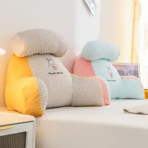 Encosto de jogo bordado personalizado de fábrica com braço grande travesseiro de leitura para cama
