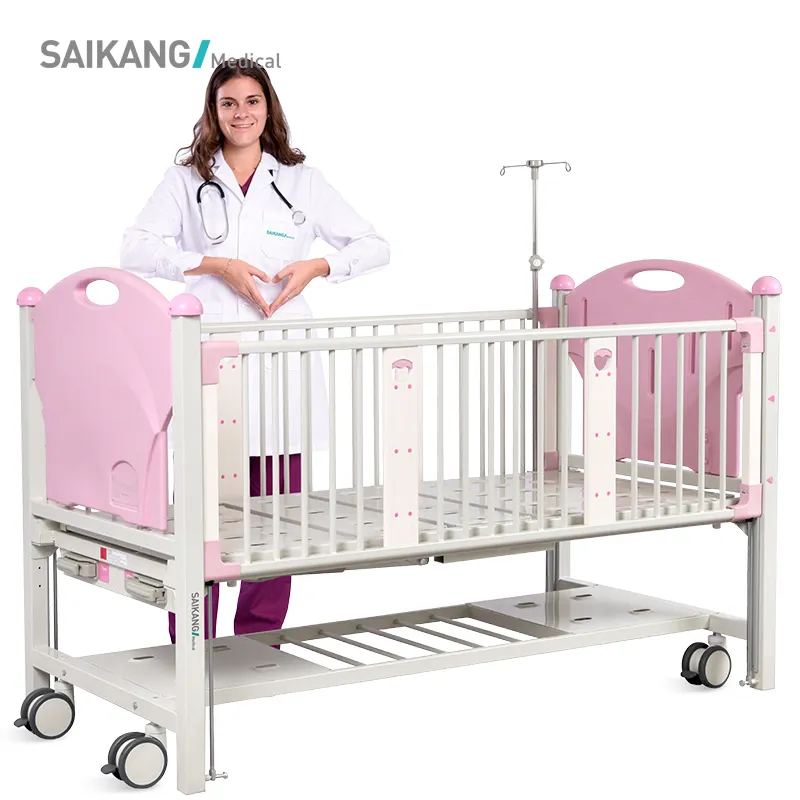 Cx2x manivela dupla multifuncional, berço médico de aço inoxidável para crianças, cama hospital, manual para crianças, fabricantes de cama pediátrica