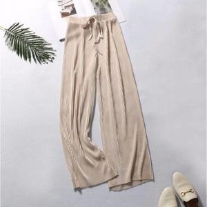 <span class=keywords><strong>Pantaloni</strong></span> elastici a gamba larga estivi di nuova moda per le donne <span class=keywords><strong>pantaloni</strong></span> lunghi larghi Casual a <span class=keywords><strong>vita</strong></span> <span class=keywords><strong>alta</strong></span> <span class=keywords><strong>pantaloni</strong></span> a pieghe femminili - Product Image 5