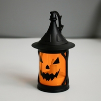Veilleuse LED créative pour Halloween Chapeau magique et lumière du vent avec ambiance émoticône effrayante pour Diwali et décorations de mariage
