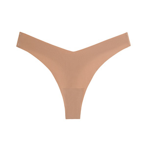 Tanga Sexy en Forma de V de Seda de Hielo sin Costuras para Mujer - Sensación de Desnudez de Tiro Medio, Ropa Interior Deportiva Invisible, Cómoda y Transpirable - Product Image 5
