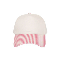 Gorra Trucker de 5 Paneles de Alta Calidad al por Mayor, Unisex, con Rayas y Diseño Empalmado, Gorra de Béisbol con Logotipo Personalizado Bordado, Transpirable, Protección Solar