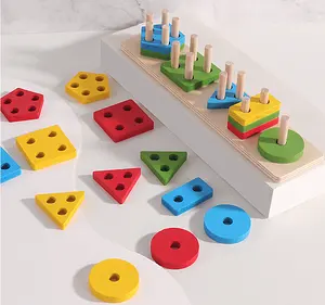 PT Montessori Toys For 1 2 3 Year Old Boys Girls Educational Shape Sorter Toys Wooden Sorting Stacking Toys For Toddlers