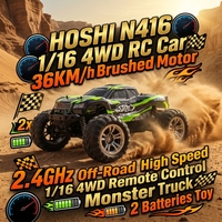 Voiture RC HOSHI N416 1/16 4WD, moteur à balais 36 km/h, 2,4 GHz, tout-terrain, haute vitesse, monster truck télécommandé pour adultes et garçons