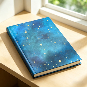 Quaderno con Copertina Rigida A5 Effetto Cielo Stellato, Diario con Stampa Galassia, Personalizzazione Logo Disponibile, per Negozi di Cancelleria - Product Image 4