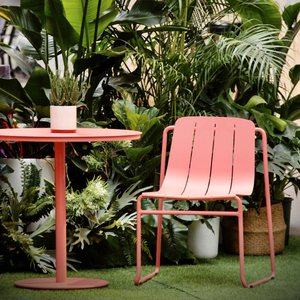 Đồ Nội Thất Ngoài Trời Hiện Đại Bàn Ăn Bằng Nhôm Sân Vườn Bàn Cà Phê Thường Ngày Tròn Màu Hồng Đơn Giản Ngoài Trời - Product Image 6