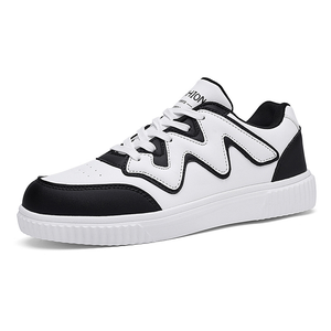 Chaussures de sport et de loisirs populaires taille 46+, avec surface en cuir respirant, style coréen, chaussures blanches pour femmes - Product Image 5