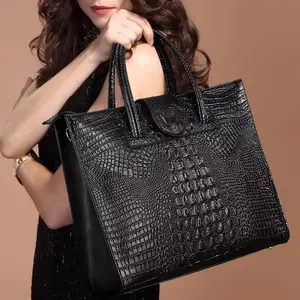 Дамские сумочки с крокодиловым узором, модные роскошные сумки на плечо из натуральной крокодиловой кожи, Женская сумочка, два размера