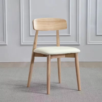 Chaise de salle à manger en bois massif, style nordique moderne et épuré, ton crème, avec dossier à tenons, pour la maison et les restaurants, chaise décontractée