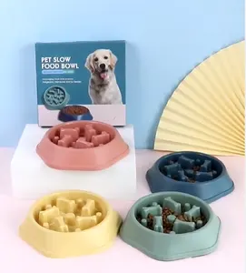 Manufacturer Wholesale Custom Design Eco Friendly Plastic Puppy Dogs Eating Feed Food Bowls Feeding Slow Feeder Dog Bowl For Dog