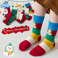 5 paires de chaussettes pour enfants, motif jacquard de Noël, chaussettes en coton tricoté mignonnes pour tout-petits