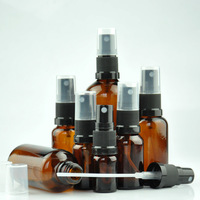 Bouteilles en Verre Personnalisées de Luxe 50 ml, 30 ml, 10 ml pour Sérum Premium, Huile Essentielle Ambrée Bleue, Soins Capillaires avec Vaporisateur et Compte-gouttes