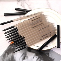 Kit Complet de 12 Stylos de Peinture pour Ongles en Acrylique Style Japonais Qualité Usine – Stylos Gel Dégradé Noir Glacé pour Motifs Floraux