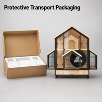 USMILEPET Villa pour chat, maison pour chat orientale, maison pour chat en bois, élégante, décorative, artisanale, de luxe, en bois massif, cage pour chat d'intérieur