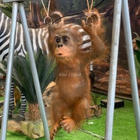 Décoration de parc jungle intérieur, singe bébé animatronique
