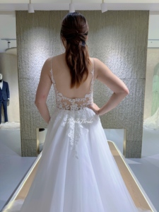 Nuovo arrivo Sexy perline spalline A linea <span class=keywords><strong>abito</strong></span> da sposa <span class=keywords><strong>Tulle</strong></span> lunghi abiti da sposa <span class=keywords><strong>con</strong></span> applicazioni di pizzo per il commercio all'ingrosso - Product Image 4