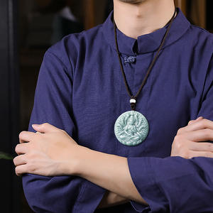 ธรรมชาติ Jadeite น้ําสีฟ้าพัน<span class=keywords><strong>ม</strong></span>ือจี้หยกจี้ผู้ชายและผู้หญิงเครื่องประดับหยกขายส่ง GY63 - Product Image 5