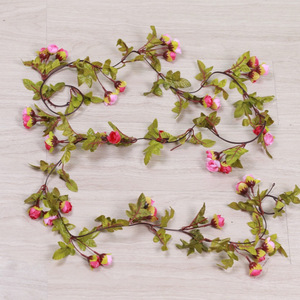 Guirlandes de roses artificielles Hanxi 200 cm, fleurs en soie multicolores, décoration murale pour mariage - Product Image 3