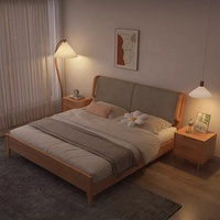 Lit de rangement tapissé en bois massif, style nordique moderne et simple, avec système de levage à vérin à gaz, taille King Size, pour chambre à coucher, maison ou hôtel