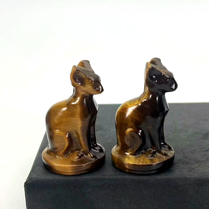 Gran oferta, roca Natural espiritual, 4cm, Ojo de Tigre, obsidiana, cuarzo, Gato egipcio <span class=keywords><strong>Mau</strong></span>, piedra curativa, talla de cristal, artesanía de piedras preciosas - Product Image 6