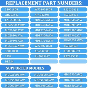Filtre de sécheuse WP33001808 pour sécheuse Whirlpool, pièce de rechange pour usage domestique - Product Image 5