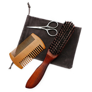 Sacchetto del Regalo portatile Barba Grooming Kit Taglio Barba Pettine E Brush Set Per Gli Uomini La Cura - Product Image 3