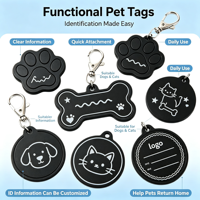 Étiquette d'identification intelligente pour animaux de compagnie personnalisée, étanche, NFC RFID, en PVC, pour la prévention des pertes d'animaux et l'identification