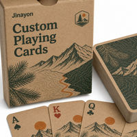 Cartes à jouer en papier kraft avec logo personnalisé, jeu de 54 cartes avec finition mate et boîte à rabat en kraft non emballée pour cadeaux d'événements