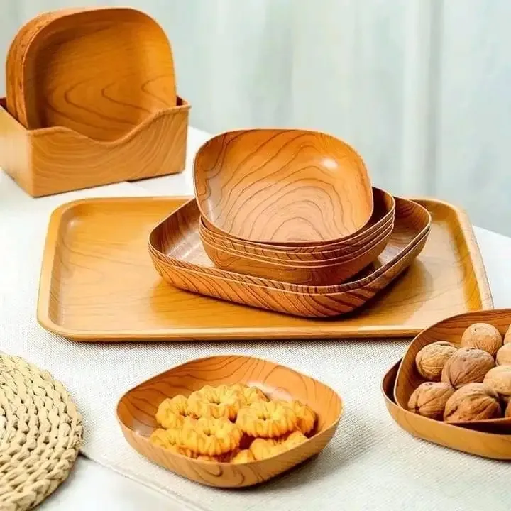 Nuevo plato de madera para escupir huesos, bandeja para el hogar, aperitivos, mil frutas, postre, almacenamiento de escritorio, plato de huesos japoneses, plato de frutas y nueces