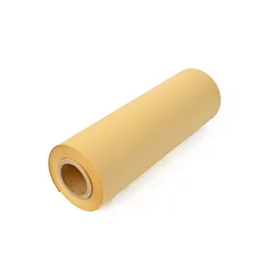 Self Adhesive 80gsm Brown Kraft Paper With 84gsm Yellow Release Paper Label Materials