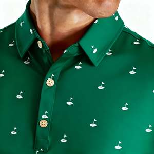 เสื้อกอล์ฟแขนสั้นปี 2025 ตัวอย่างฟรี โลโก้สั่งทำได้ คุณภาพสูง ผ้าสแปนเด็กซ์/โพลีเอสเตอร์ ระบายอากาศได้ดี สวมใส่สบาย สำหรับผู้ชาย - Product Image 1