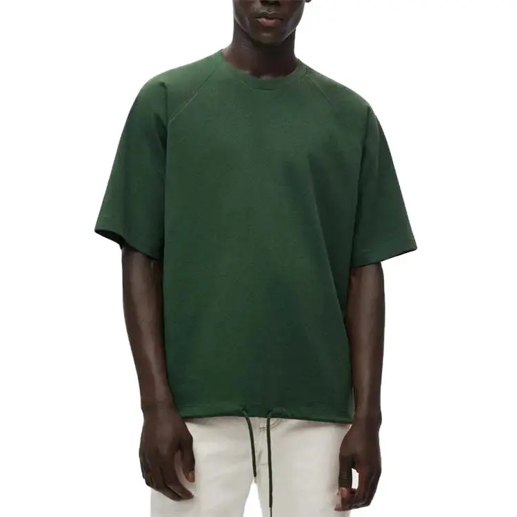 Tùy Chỉnh Thương Hiệu 65% Polyester 35% Cotton T-Shirt Pha Trộn Phòng Tập Thể Dục Thể Thao Cho Nam Giới T-Shirt Sang Trọng Rừng Màu Xanh Lá Cây Trống T-Shirt