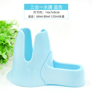 Dispensador de agua 3 en 1 para hámster, tazón de comida y soporte para botella, alimentador automático de plástico para botellas de 60ml, 80ml y 125ml - Product Image 4