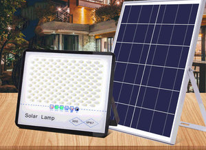 Reflector LED Solar IP67 de 200W, Resistente al Agua, Cuerpo de Plástico, Iluminación de Paisaje, Control Remoto, Jardín, Patio - Product Image 5