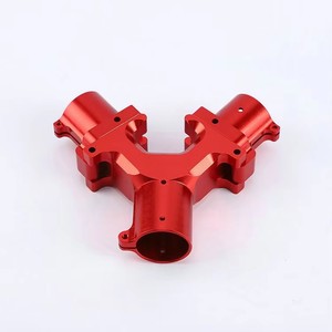 Custom CNC Machined 6061 Aluminum Y Shape Tee Connector Anodized Red Drone <b>Frame</b> Agricultural Plant Protection UAV MU-06 - Product Image 4