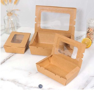 Eco-Friendly Kraft Paper Meal <b>Box</b> Window Disposable <b>Lunch</b> <b>Box</b> for Snacking Rectangular Fried Chicken Bento Takeaway <b>Box</b> Fruit - Product Image 4