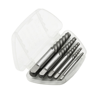 GSR Jeu d'extracteurs de vis à NO.2-NO.8 Outils à main d'extraction de vis dénudées en acier allié chromé Extracteur de vis à filetage