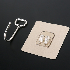 Crochet mural adhésif grand format couleur or, sans perçage, sans trace, étanche, <span class=keywords><strong>pour</strong></span> l'entrée de maison de luxe, <span class=keywords><strong>fixation</strong></span> de manteaux, écharpes, chapeaux, sacs et <span class=keywords><strong>clés</strong></span> - Product Image 2