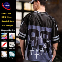 Camiseta de Fútbol Gótica Hip Hop Vintage Personalizada QZFSO con Estampado de Cadena y Cruz, Malla Satinada Brillante, Jersey Deportivo Unisex Oversize