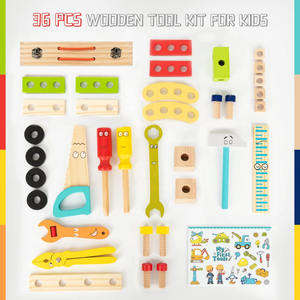 Établi et kit d'outils en bois éducatifs pour enfants jouets de Construction de jeu de simulation en gros - Product Image 4