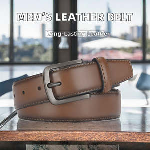Ceinture décontractée pour homme en cuir véritable avec boucle en alliage, écologique, longueur 100-130 cm, largeur 3.3-3.4 cm, vente en gros directe usine, personnalisable, collection 2026 - Product Image 2