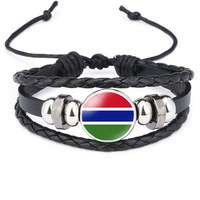 Bracelet en fil ciré tressé avec drapeau national éthiopien personnalisé, cordon réglable, bracelet de poignet, souvenir de culture historique africaine, cadeau