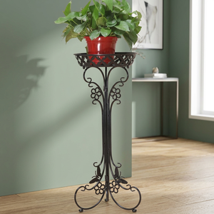 Wrought Iron Flower Stand Indoor Outdoor Plant <b>Pot</b> <b>Holder</b> Decorative Metal Floral Planter Riser for Home Patio Garden Decor - Product Image 3